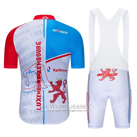 2020 Cycling Jersey Luxembourg Blue White Red Short Sleeve And Bib Short